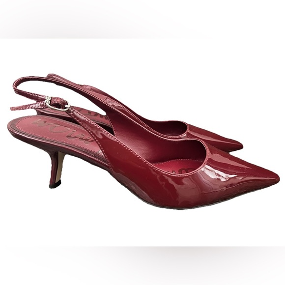 Sam Edelman French Merlot Patent Leather Bianka Slingback Pumps Size 9 - Picture 10 of 13